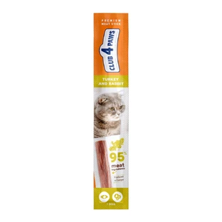 CLUB 4 PAWS Premium Stick, premios para gatos, Pavo, Pavo y Conejo, 5g