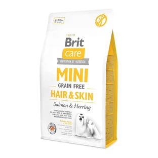 BRIT Care Mini Hair & Skin Adult, XS-S, Lachs, getreidefreies Trockenfutter für Hunde, Haut und Fell, 2kg