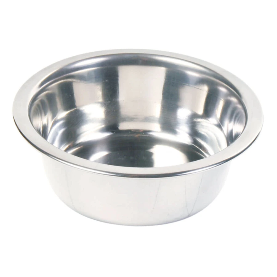 TRIXIE, cuenco para perro, redondo, acero inoxidable, plata, XS-S(0,45l, ⌀13cm)