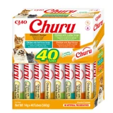 INABA Churu Churu Variedades Cremosas, Pollo, sin cereales caja de recompensa gatos, (puré), 560g