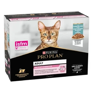 PURINA Pro Plan Delicate Digestion, Fish, sachet moist cat food, digestive system, (in sauce), multipack, 85g x 10pcs