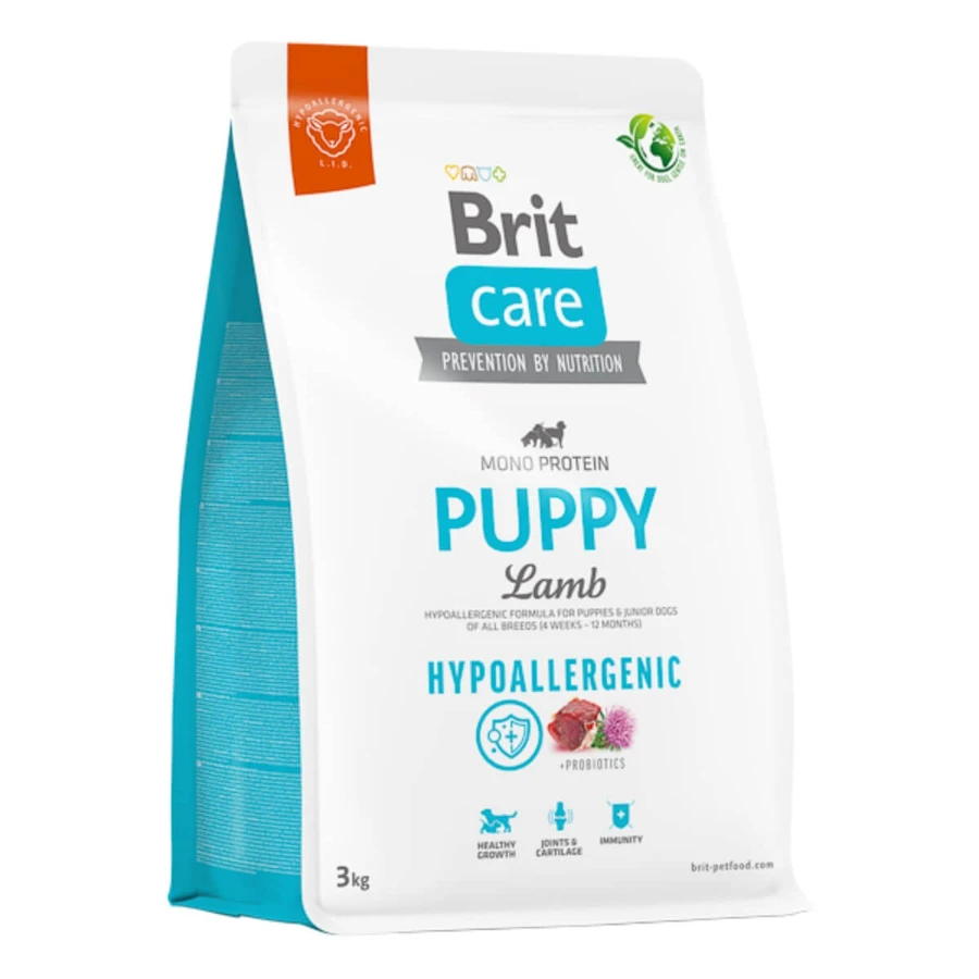 BRIT Care Hypoallergenic Hypoallergenic Puppy, XS-XL, Honey, single protein dry food for junior dogs, immune system & allergies, 3kg