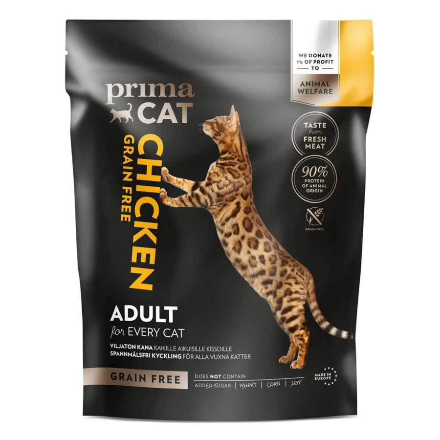 PRIMA CAT, Pollo, pienso seco sin cereales, 1,4kg