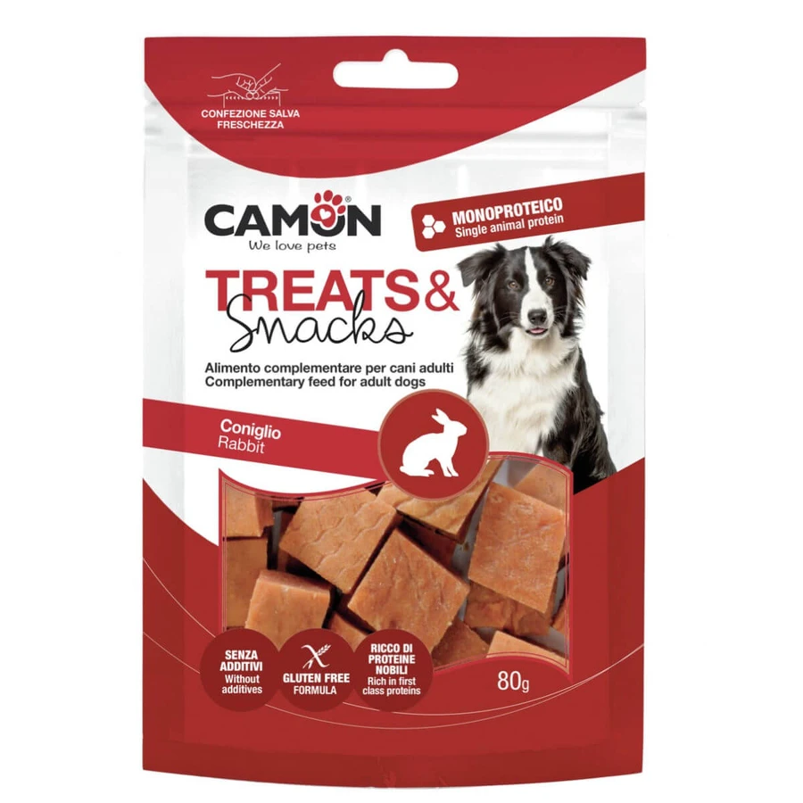CAMON Conejo Cubos, XS-XL, Conejo, bolsa de recompensa para perros, 80g