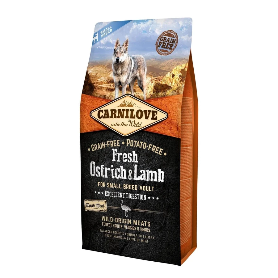 CARNILOVE Fresh Excellent Digestion Fresh Excellent Digestion XS-S, Ostrich and Lamb, grain-free dry food for dogs with digestive sensitivities, 1.5kg