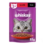 WHISKAS, Beef, sachet wet cat food, (in sauce), 85g