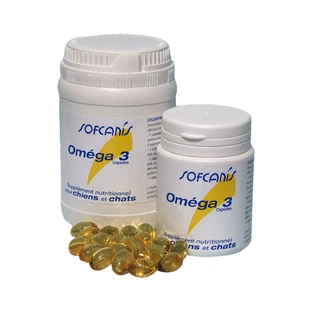 SOFCANIS Omega 3, XS-XL, Herz-Kreislauf-System Ergänzung, Rekonvaleszenz Hunde und Katzen, Flasche, 50 Kapseln