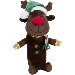 TRIXIE Reno de Navidad con Fosters, peluche perros XS-XL, actividades físicas, poliéster, marrón y rojo, 45cm