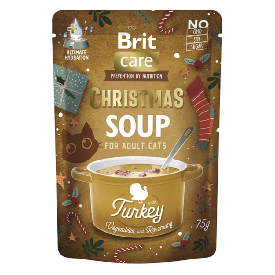 BRIT Kerstsoep, Kalkoen, zakje natvoer zonder granen, (topping), 75g