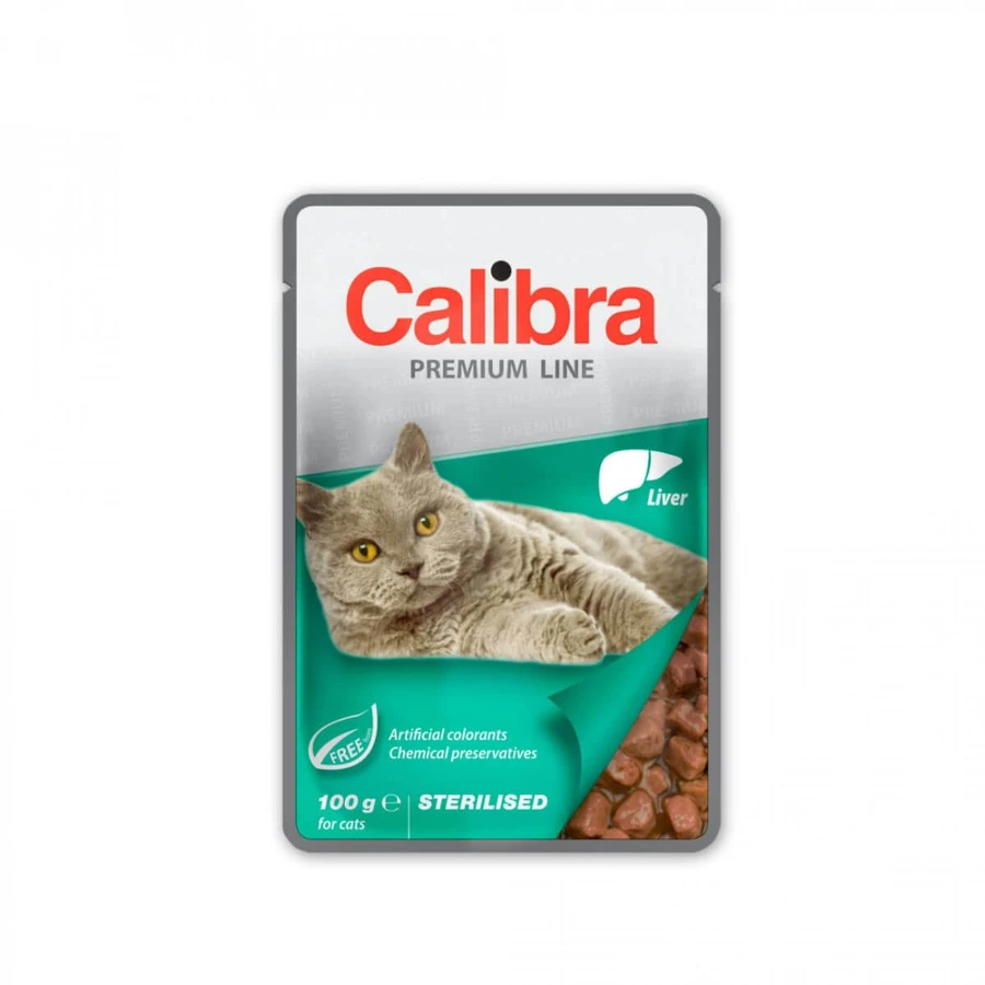 CALIBRA Premium Line Sterilized, Liver, sachet of wet food for sterilized cats, (in own juice), 100g