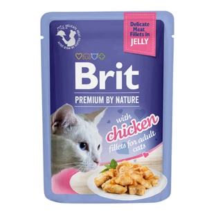 BRIT Premium by Nature Delicate File, Pollo, sobre comida húmeda para gatos, (en aspic), 85g