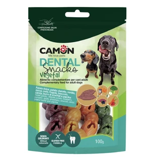 CAMON Dental Snack Mix Campanas Vegetales, XS-XL, Boniato y Fruta, 100g