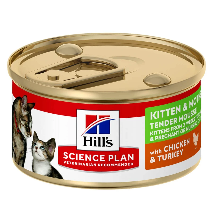 HILL'S Science Plan Kitten & Mother, Pollo y Pavo, comida húmeda para gatos junior, (mousse), 85g, 85g