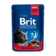 BRIT Premium, Ternera y Guisantes, sobre comida húmeda para gatos, (en salsa), 100g