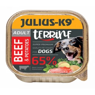 JULIUS-K9 Terrine, XS-S, boeuf et pommes de terre, nourriture humide pour chien, (pâté), 150g