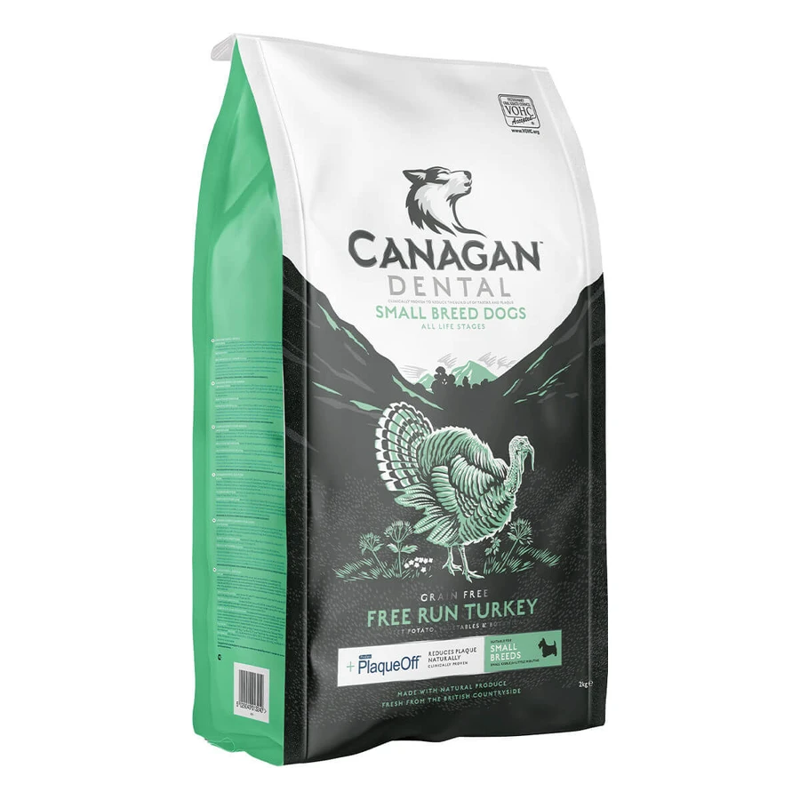 CANAGAN Dental Small Breed, XS-S, Turkey, dry, grain-free food for junior & adult dogs, dental sensitivities, 2kg
