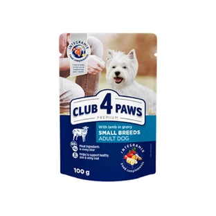 CLUB 4 PAWS Premium, XS-S, Agneau, sachet de nourriture humide pour chiens, (en sauce), 100g