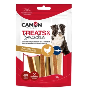 CAMON Sandwiches, XS-XL, poulet et morue, sachet de récompenses pour chiens, 80g
