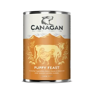 CANAGAN Puppy Feast, XS-XL, Chicken and Beef, canned grain-free wet food for junior dogs, (in soup), 400g
