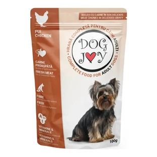 DOG JOY, XS-S, Pollo, sobre comida húmeda para perros, (en salsa), 100g