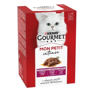 PURINA Gourmet Mon Petit, 3 Geschmacksrichtungen (Rind, Kalb, Honig), Mischpackung, Beutel Katzennassfutter, (in Sauce), 50g x 6