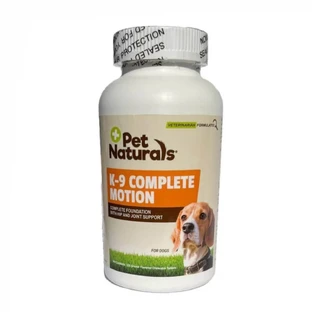 PET NATURALS K-9 Complete Motion, XS-XL, gewrichtssupplement voor honden, Kip, klikfles, 120 tabletten