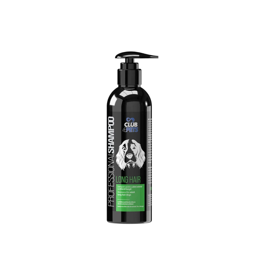 CLUB 4 PETS Professional Long Hair, champú para perros, pelo largo, pelo enjuto, frasco con aplicador, 250ml