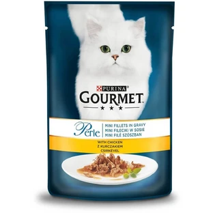 PURINA Gourmet Pearls, Huhn, Sachet Nassfutter für Katzen, (in Sauce), 85g