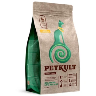 PETKULT Adult Care Balanced Life, Pollo, comida seca para gatos, 2kg
