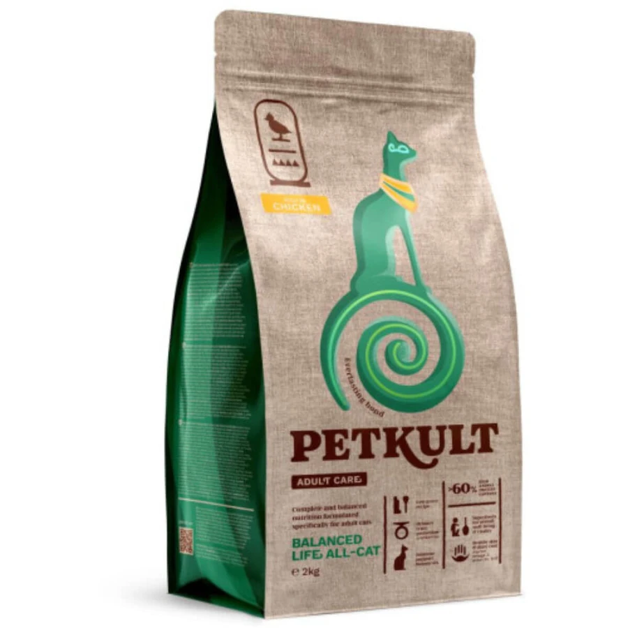 PETKULT Adult Care Balanced Life, Huhn, Katzentrockenfutter, 2kg