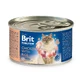 BRIT Premium By Nature, Pollo con Arroz, comida húmeda en lata baja en proteínas para gatos, (paté), 200g