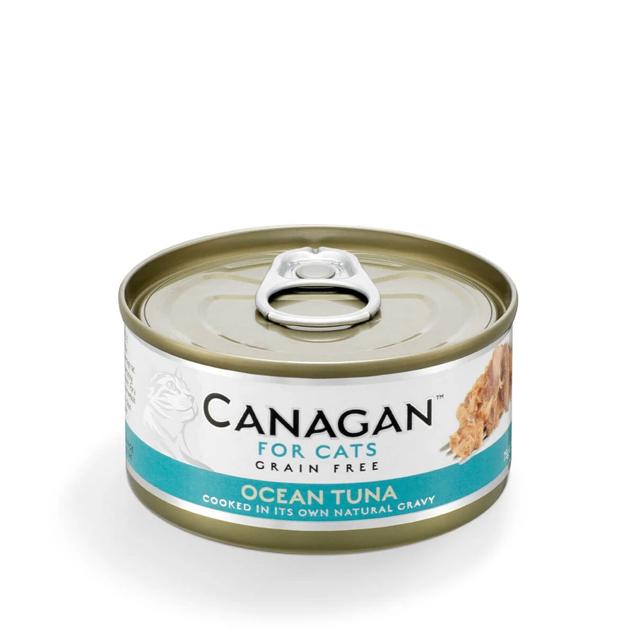 CANAGAN Ocean Tuna, Tonijn, graanvrij natvoer in blik voor junior & volwassen katten, (op eigen sap), 75g