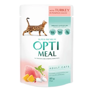 OPTIMEAL Turkey and Pumpkin, sachet wet cat food, (in sauce), 85g