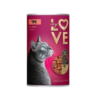 MY LOVE, Beef, canned wet cat food, (in sauce), 415g