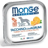 MONGE Monoprotein, XS-XL, Pavo y Fruta, comida húmeda para perros, sin cereales, 150g (paté)