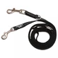 JULIUS-K9 Color &amp; Gray, double adjustable leash with leash handle for dogs, 2 dogs, 50kg, textile, tape, 20mm x 2.2m, black