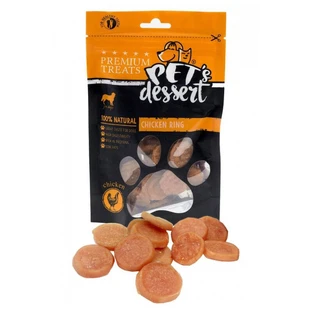PET'S DESSERT Rings, XS-XL, Chicken, cereal-free reward pouch dogs, 80g