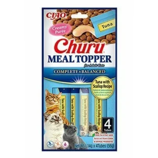 INABA Churu Churu Meal Topper, Huhn, Tütchen, Tube, getreidefreie Katzenleckerlis, (Püree), 56g