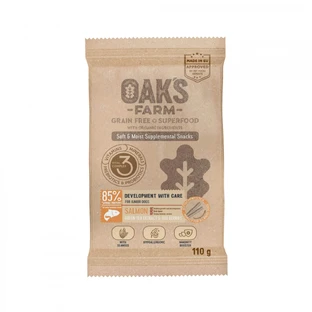 OAK'S FARM Desarrollo con Cuidado, Salmón, bolsa de recompensa funcional sin cereales perros junior, 110g