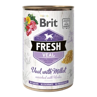 BRIT Fresh, Calf with Mei, nourriture humide en conserve sans céréales pour chiens, (en aspic), 400g