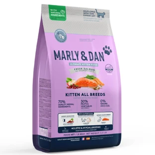 MARLY&DAN Kitten , Salmon, nourriture sèche sans céréales pour chats juniors, 400g
