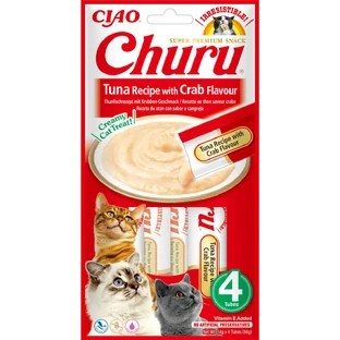 INABA Churu, Atún y Cangrejo, sobre, sin cereales recompensa gatos tubo, (puré), 56g