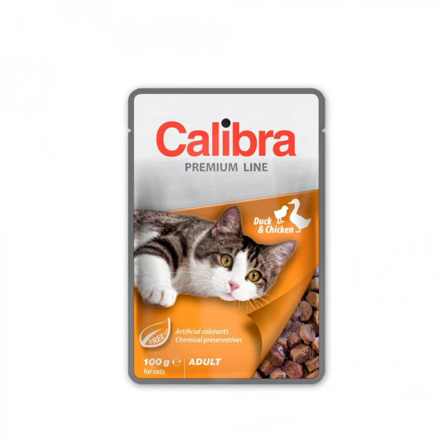 CALIBRA Premium Line, Duck and Chicken, sachet wet cat food, (in its own juice), 100g