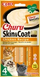 INABA Churu Churu Skin&amp;Coat, Chicken, sachet cereal-free functional rewards for cats, skin &amp; fur, (topping), 56g
