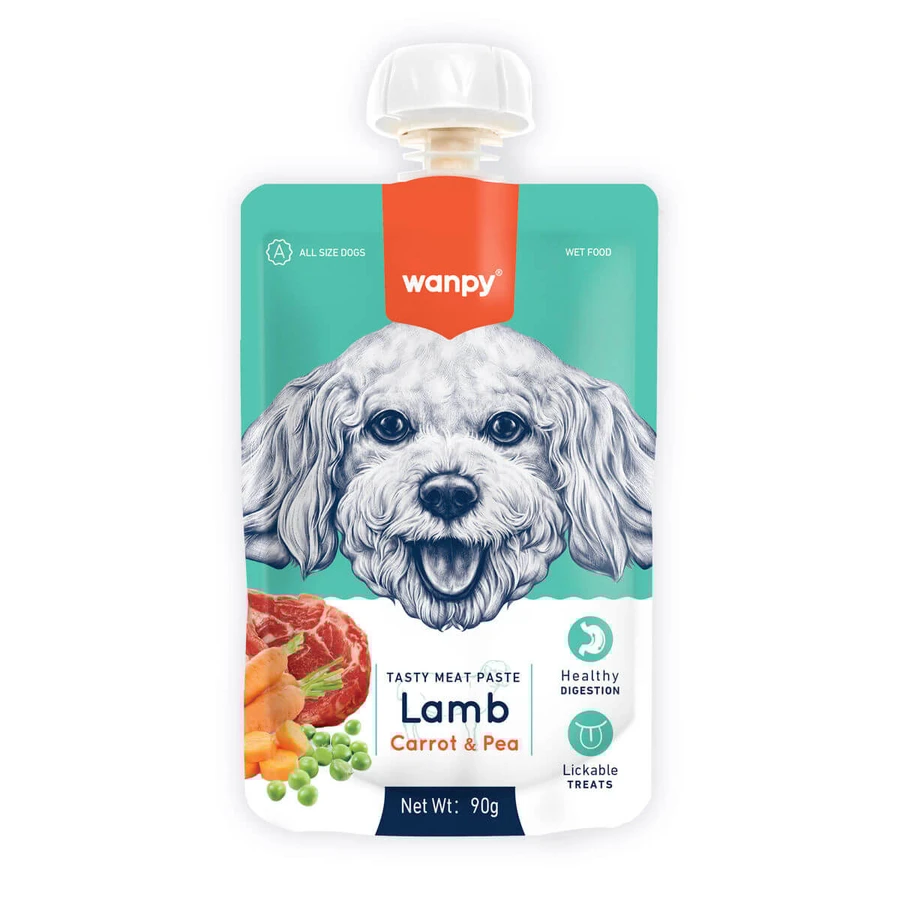 WANPY Smakelijke Vleespastei, XS-M, Eend, beloningszakje honden, (puree), 90g