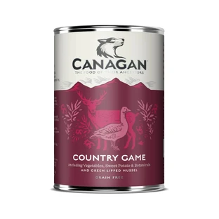 CANAGAN Country Game, XS-XL, Hunted, graanvrij natvoer in blik voor junior & volwassen honden, (in soep), 400g