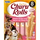 INABA Churu Rolls, XS-XL, Pollo y Salmón, bolsa de recompensa sin cereales para perros, semi-hecho en casa, 92g