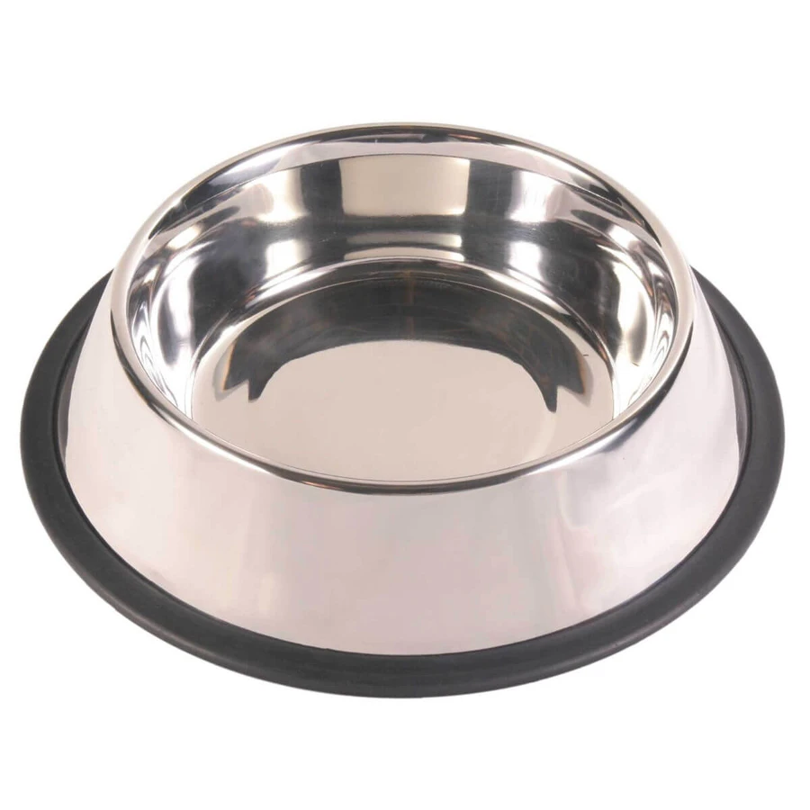 TRIXIE, hondenbak, rond, anti-slip, roestvrij staal, zilver, M-L(1.75l, ⌀30cm)