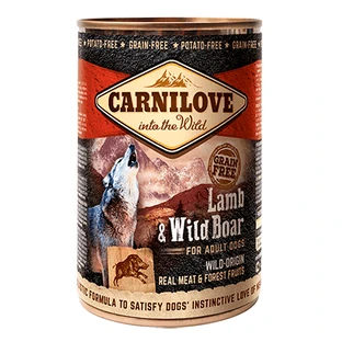 CARNILOVE, Lam en Zwijn, graanvrij hondenvoer in blik, (in aspic), 400g