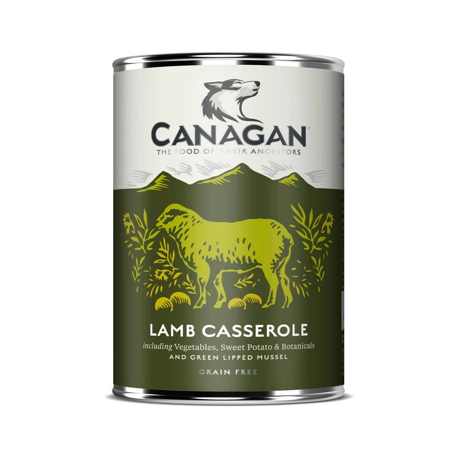 CANAGAN Lamb Casserole, XS-XL, Lamm, getreidefreies Nassfutter in Dosen für junge und erwachsene Hunde, (in Suppe), 400g